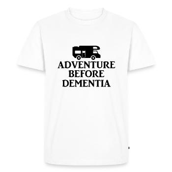 L'aventure avant la démence. Cadeaux pour les amateurs de camping - T-shirt Premium bio Homme - blanc - Devant - Nico (187cm)