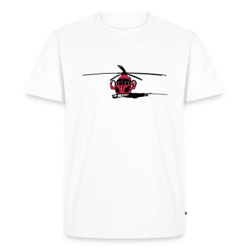 Land , helicopter - Men's Premium Organic T-Shirt - white - Front - Nico (187cm)
