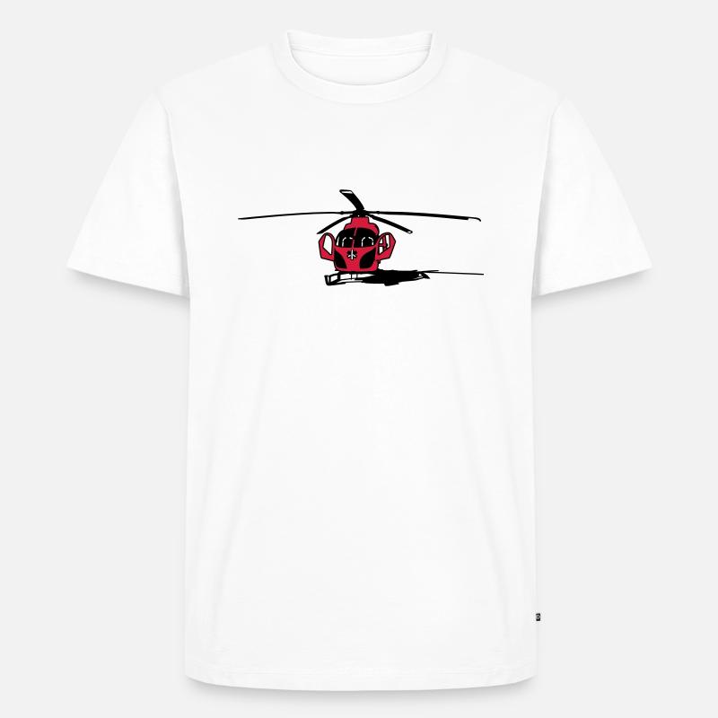 Terrain , hélicoptère - T-shirt Premium bio Homme - blanc