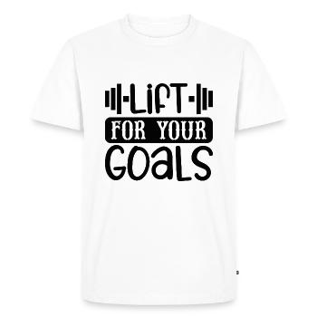 Lift For Your Goals - Men's Premium Organic T-Shirt - white - Front - Nico (187cm)