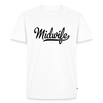 Sage-femme - T-shirt Premium bio Homme - blanc - Devant - Nico (187cm)