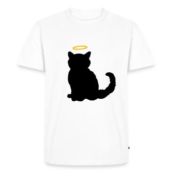 Baby cat / angel cat ♥ Angel Cat Kitten - Men's Premium Organic T-Shirt - white - Front - Nico (187cm)