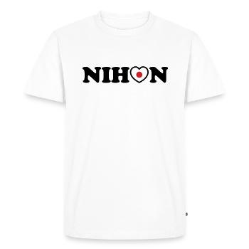 Nihon Love Heart Flag - Men's Premium Organic T-Shirt - white - Front - Nico (187cm)