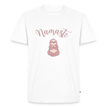 Namaste sloth - Men's Premium Organic T-Shirt - white - Front - Nico (187cm)