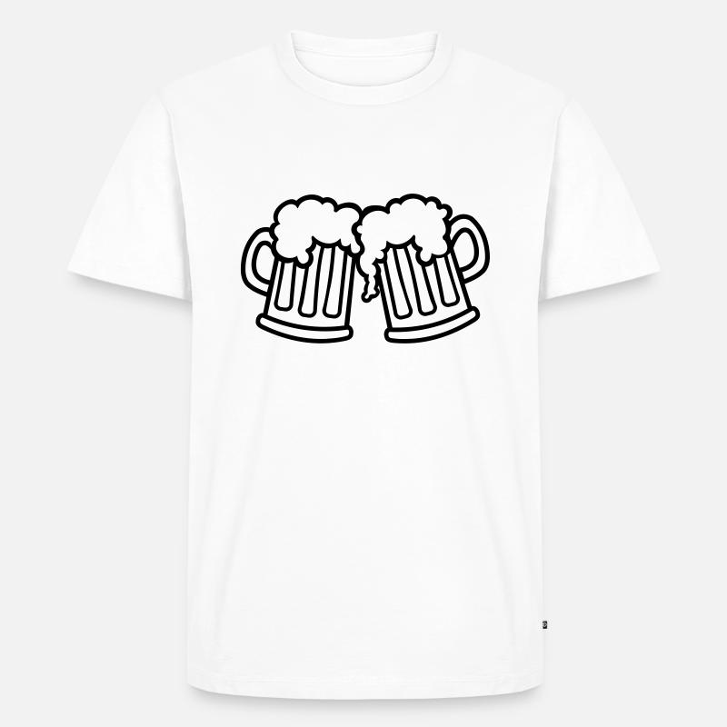 Bier - Männer Premium Bio T-Shirt - Weiß