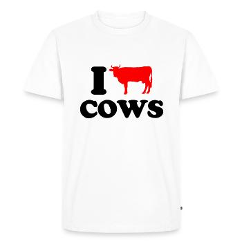 Vaches d’amour - Des cadeaux amusants pour les amoureux de vaches écoutent K - T-shirt Premium bio Homme - blanc - Devant - Nico (187cm)