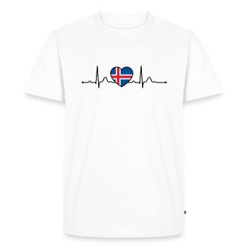 Iceland Heartline Heartbeat Scandinavia Holidays - Men's Premium Organic T-Shirt - white - Front - Nico (187cm)