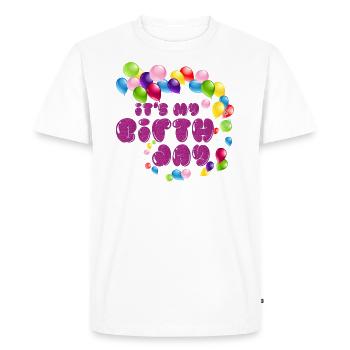 BIRTHDAY - ITS MY BIRTHDAY - BIRTHDAY GIFT - Men's Premium Organic T-Shirt - white - Front - Nico (187cm)