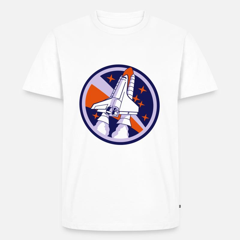 Spaceshuttle Start - Männer Premium Bio T-Shirt - Weiß