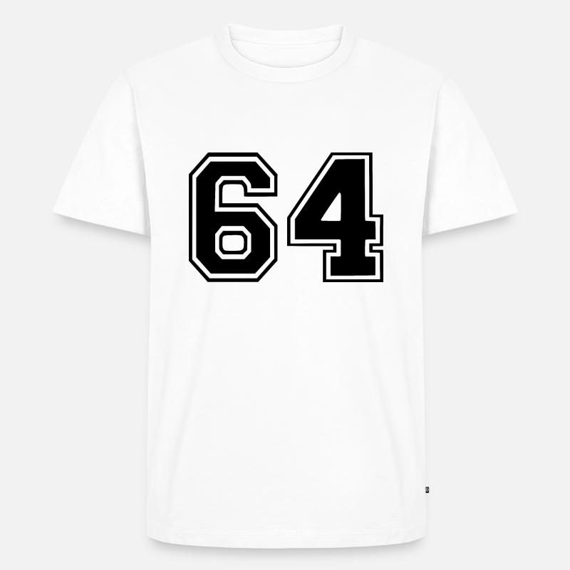 64 - Männer Premium Bio T-Shirt - Weiß