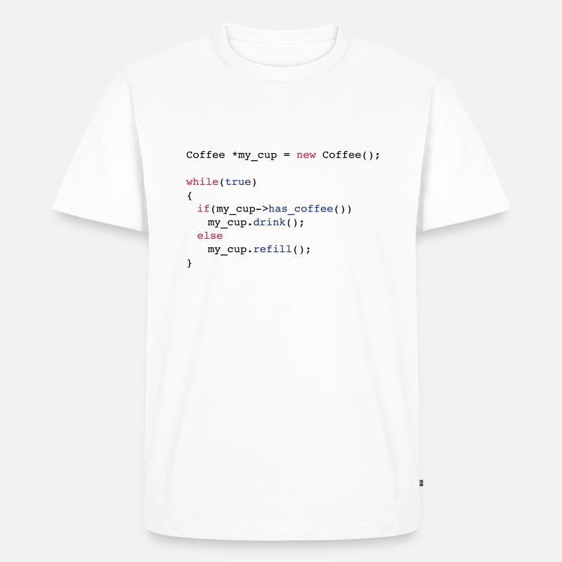 drink_coffe_c ++ - Männer Premium Bio T-Shirt - Weiß