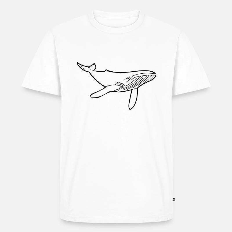 Wal - Männer Premium Bio T-Shirt - Weiß