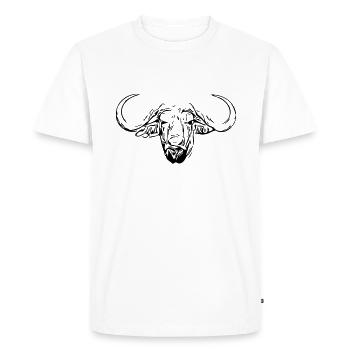 Buffles d’eau tête - T-shirt Premium bio Homme - blanc - Devant - Nico (187cm)
