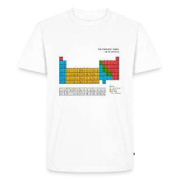 Tableau périodique des éléments - T-shirt Premium bio Homme - blanc - Devant - Nico (187cm)
