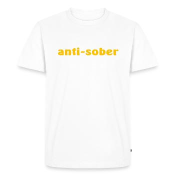 Anti Sobre Drôle - T-shirt Premium bio Homme - blanc - Devant - Nico (187cm)