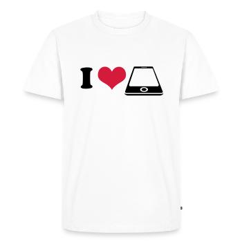 I love Smartphone - T-shirt Premium bio Homme - blanc - Devant - Nico (187cm)