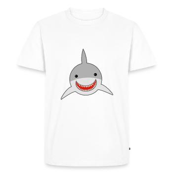 shark - Men's Premium Organic T-Shirt - white - Front - Nico (187cm)