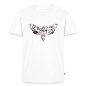 Moth,outline,grey,beige,moth - Men's Premium Organic T-Shirt - white - Front - Nico (187cm)