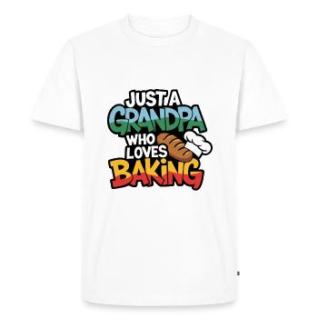 Grandpa is a baker, our grandpa likes to bake - Men's Premium Organic T-Shirt - white - Front - Nico (187cm)