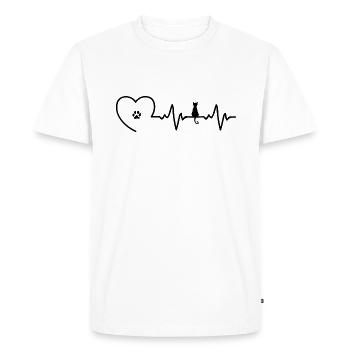Amoureux des chats - T-shirt Premium bio Homme - blanc - Devant - Nico (187cm)