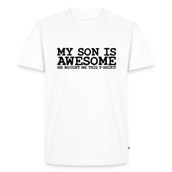 my son is awesome - T-shirt Premium bio Homme - blanc - Devant - Nico (187cm)