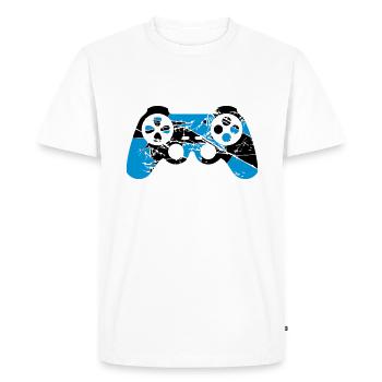 fissures de vieux contrôleurs de cool dessin bleu - T-shirt Premium bio Homme - blanc - Devant - Nico (187cm)