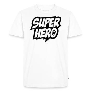 Superhero, Comic, Hero, Quotes, Winner, Champion - T-shirt Premium bio Homme - blanc - Devant - Nico (187cm)