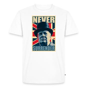 Winston Churchill Never Surrender Affiche de - T-shirt Premium bio Homme - blanc - Devant - Nico (187cm)