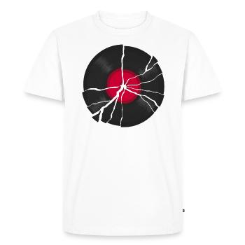 Cracked LP Vinyl Record - Men's Premium Organic T-Shirt - white - Front - Nico (187cm)