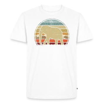 Elephant Sunset - Men's Premium Organic T-Shirt - white - Front - Nico (187cm)