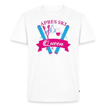 Apres ski queen skiing mountains gift - Men's Premium Organic T-Shirt - white - Front - Nico (187cm)