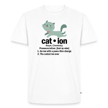 Chimie de chat disant cadeau étudiant - T-shirt Premium bio Homme - blanc - Devant - Nico (187cm)
