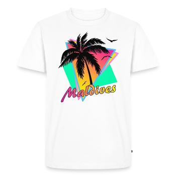 Maldives - T-shirt Premium bio Homme - blanc - Devant - Nico (187cm)