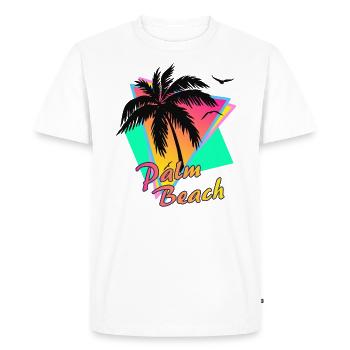 plage de palmiers - T-shirt Premium bio Homme - blanc - Devant - Nico (187cm)