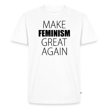 Make Feminism great again Femme Féministe - T-shirt Premium bio Homme - blanc - Devant - Nico (187cm)