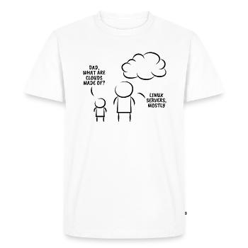 Linux servers Programmation cadeau d’information - T-shirt Premium bio Homme - blanc - Devant - Nico (187cm)