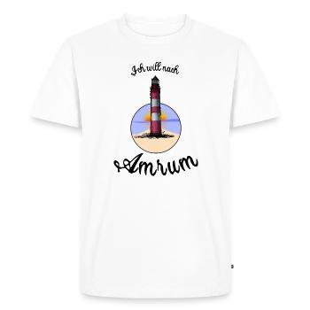Amrum Lighthouse Urban Sketch Motif North Sea Amrum - Men's Premium Organic T-Shirt - white - Front - Nico (187cm)
