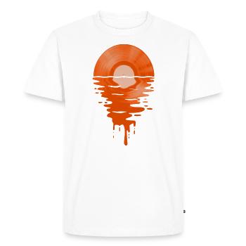 Música genial Vinyl Retro Orange - T-shirt Premium bio Homme - blanc - Devant - Nico (187cm)