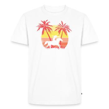 Archery Horse Riding Summer Sunset 80s Palm - Men's Premium Organic T-Shirt - white - Front - Nico (187cm)