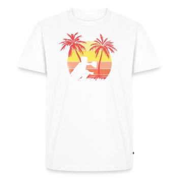 Catcher de béisbol Sunset Sunset de los 80 - T-shirt Premium bio Homme - blanc - Devant - Nico (187cm)