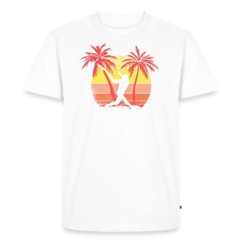 Béisbol homerun golpe al atardecer de verano - T-shirt Premium bio Homme - blanc - Devant - Nico (187cm)