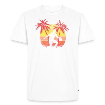 Basketball Dribble Girl Sunset Sunset Sunset 80s - T-shirt Premium bio Homme - blanc - Devant - Nico (187cm)