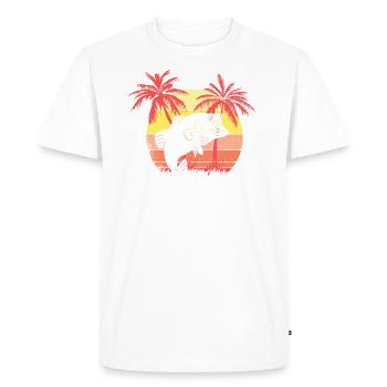 Pez salto de verano al atardecer de la palma de - T-shirt Premium bio Homme - blanc - Devant - Nico (187cm)