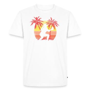 Softball Catcher Girl Summer Sunset 80s Palm - Men's Premium Organic T-Shirt - white - Front - Nico (187cm)