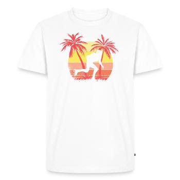 Roller Skater Girl Sunset Sunset de 80 años - T-shirt Premium bio Homme - blanc - Devant - Nico (187cm)