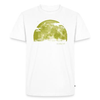 ATHENS Moon Light Night Stars Skyline - Men's Premium Organic T-Shirt - white - Front - Nico (187cm)
