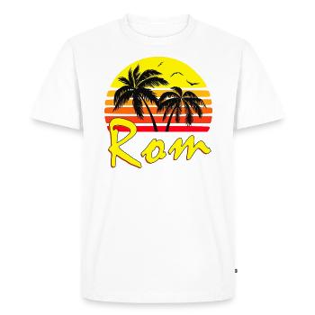 Rom Vintage Sunset - T-shirt Premium bio Homme - blanc - Devant - Nico (187cm)