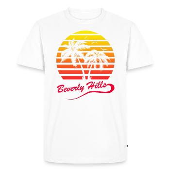 Beverly Hills - T-shirt Premium bio Homme - blanc - Devant - Nico (187cm)
