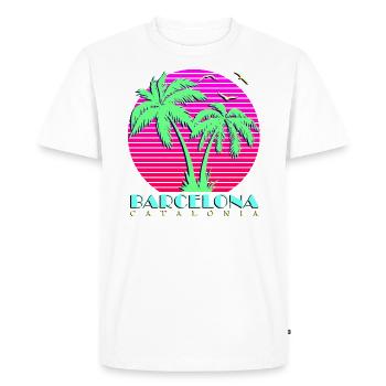 Barcelone - T-shirt Premium bio Homme - blanc - Devant - Nico (187cm)