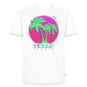 Bonjour été - T-shirt Premium bio Homme - blanc - Devant - Nico (187cm)